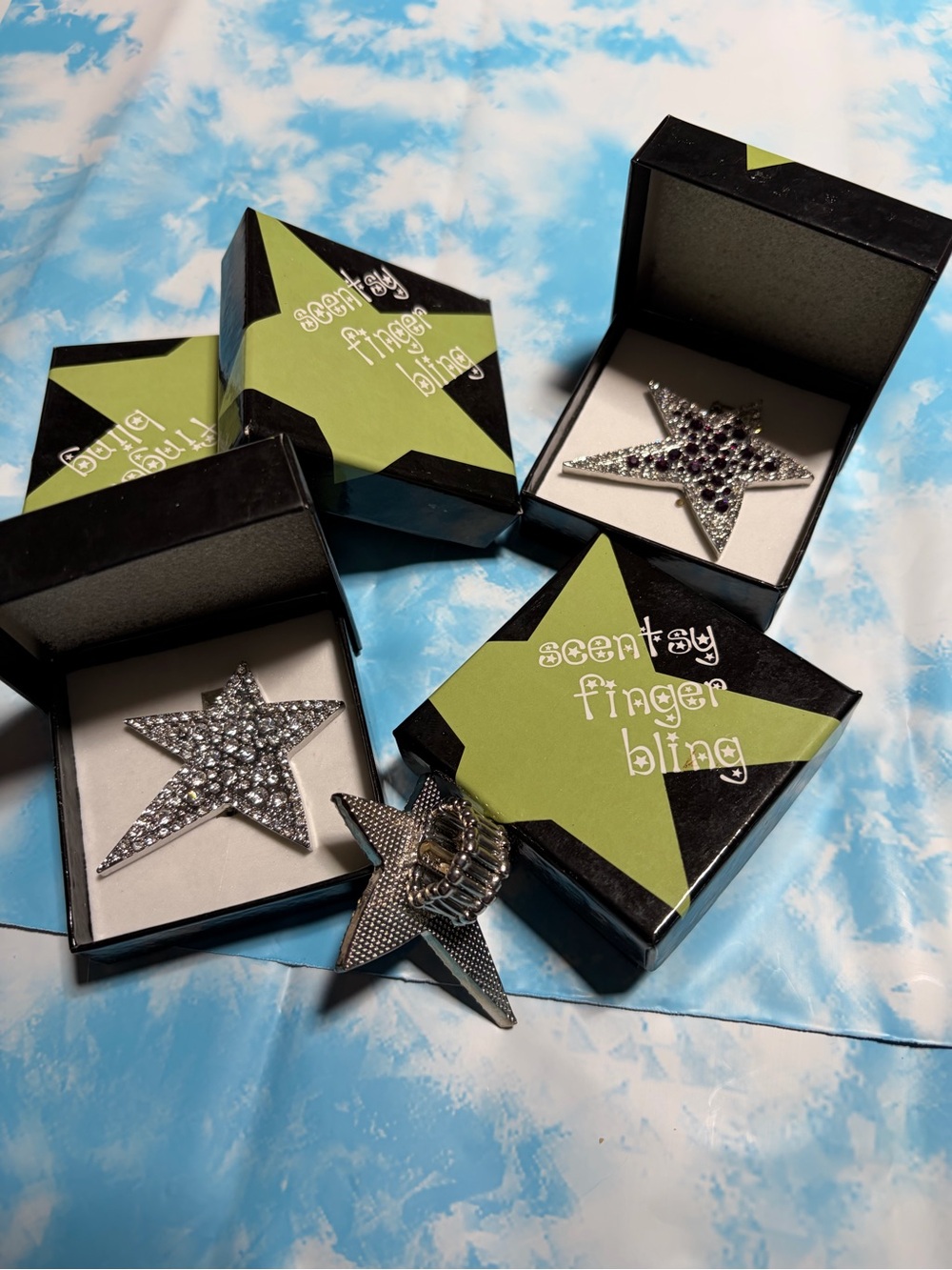 Scentsy Silver Star Finger Bling Sets